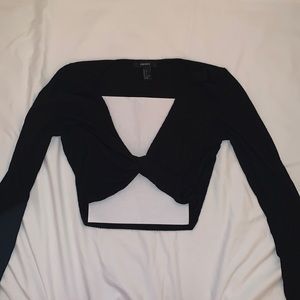 forever 21 going out top long sleeve cropped